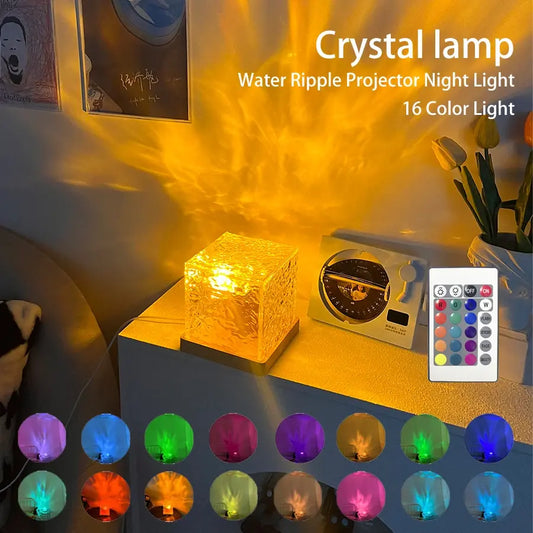 Dynamic Rotating Water Ripple Night Light